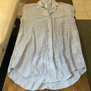 Stripped long shirt dress or coverup